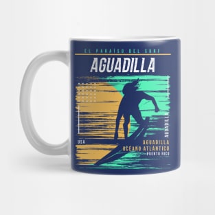 Retro Surfing Aguadilla, Puerto Rico // Vintage Surfer Beach // Surfer's Paradise Mug